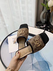 Gucci GG Matelassé Canvas Slide Sandals - 6