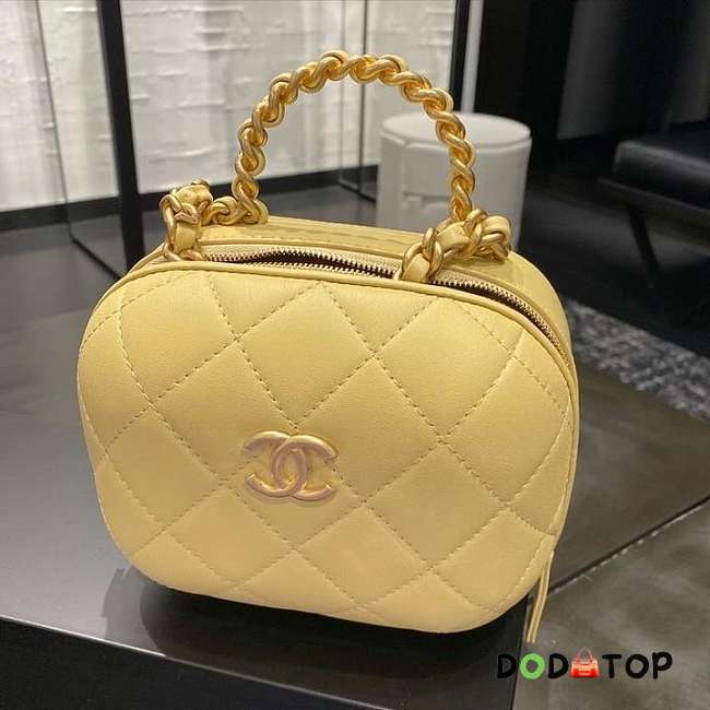 Chanel Vanity Leather Handbag Yellow Size 13.5 x 8 x 9.5 cm - 1