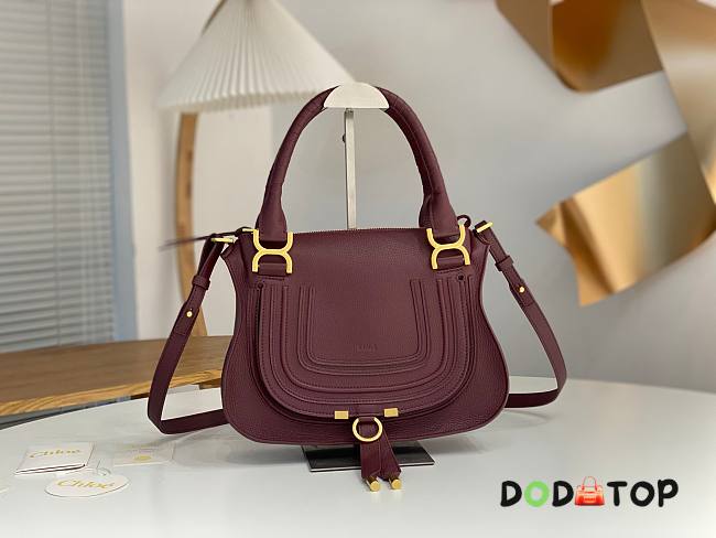 Chloe Marcie Small Double Carry Bag Red Wine Size 30 x 23 x 10 cm - 1