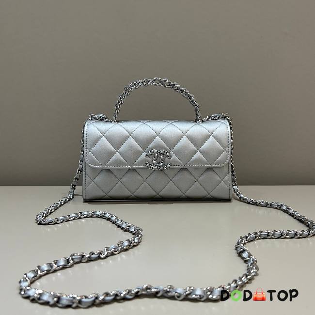 Chanel Kelly Silver Handle Bag Size 19 x 10 x 4.5 cm - 1