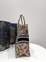 Dior Large Book Tote Pink Multicolor Dior Petites Fleurs Embroidery Size 42 x 18 x 35 cm - 5