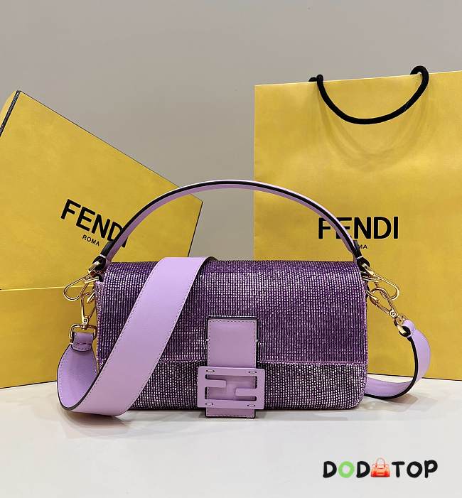 Fendi Baguette Purple Bag Size 27 cm - 1