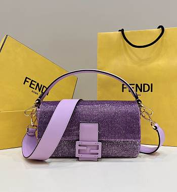 Fendi Baguette Purple Bag Size 27 cm