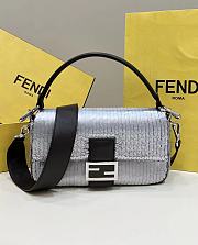 Fendi Baguette Sequin Silver Bag Size 27 cm - 1