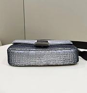 Fendi Baguette Sequin Silver Bag Size 27 cm - 6