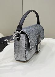 Fendi Baguette Sequin Silver Bag Size 27 cm - 2