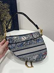 Dior Saddle Bag Denim Multicolor Dior Jardin Magique Embroidery Size 25.5 x 6 x 20 cm - 2
