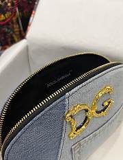 Dolce & Gabbana Denim Cosmetics Case In Blue Size 25 x 18 x 6 cm - 6