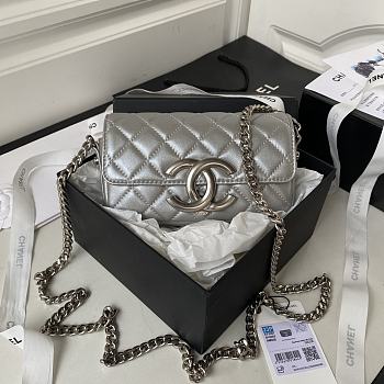 Chanel Vintage Baguette Bag Grey Size 10 x 17.2 x 3.3 cm