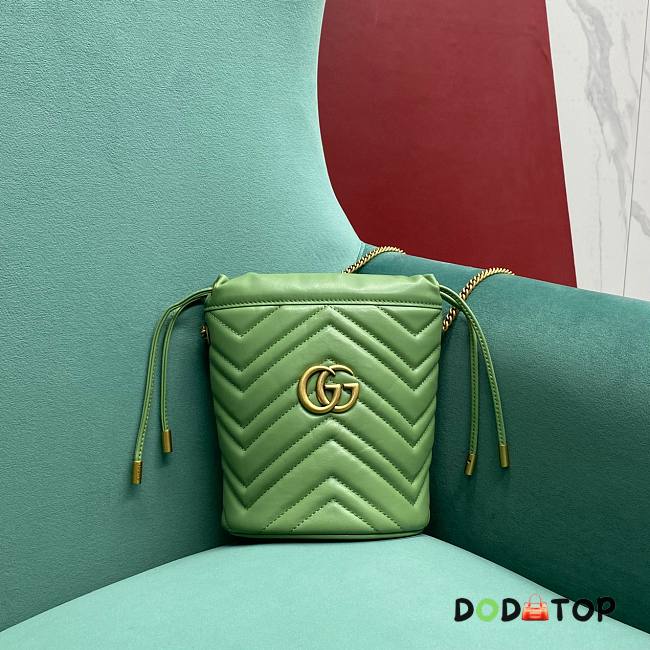 Gucci GG Marmont Mini Bucket Bag Green Size 19 x 17 x 10.5 cm - 1