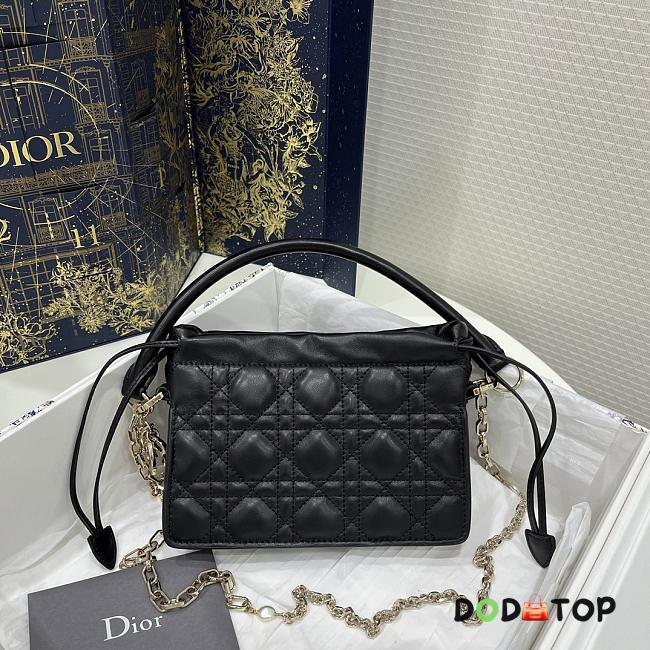 Dior Mini Lady Milly Bag Black Cannage Lambskin Size 19 x 5 x 13 cm - 1