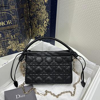 Dior Mini Lady Milly Bag Black Cannage Lambskin Size 19 x 5 x 13 cm