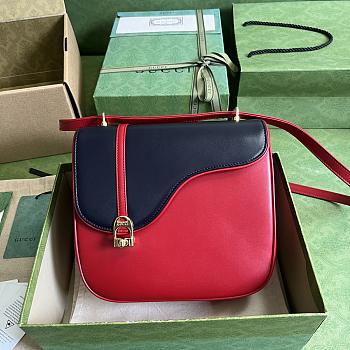 Gucci Equestrian Inspired Shoulder Bag Red Size 21 x 20 x 7 cm