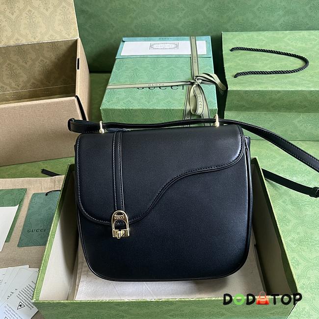 Gucci Equestrian Inspired Shoulder Bag Black Size 21 x 20 x 7 cm - 1