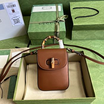 Gucci Bamboo Mini Handbag In Brown Size 14 x 16 x 4 cm