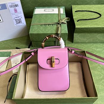 Gucci Bamboo Mini Handbag In Pink Size 14 x 16 x 4 cm