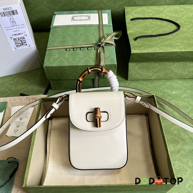 Gucci Bamboo Mini Handbag In White Size 14 x 16 x 4 cm - 1
