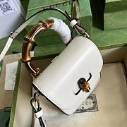 Gucci Bamboo Mini Handbag In White Size 14 x 16 x 4 cm - 4
