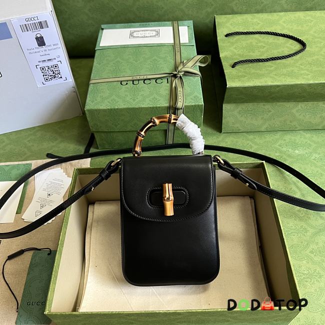Gucci Bamboo Mini Handbag In Black Size 14 x 16 x 4 cm - 1