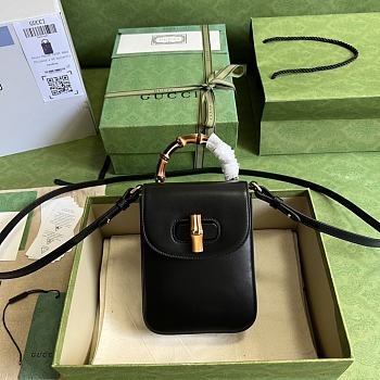 Gucci Bamboo Mini Handbag In Black Size 14 x 16 x 4 cm