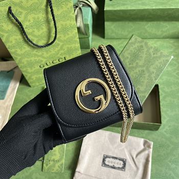 Gucci Natural Blondie Medium Chain Wallet Black Size 12.5 x 11 x 2.5 cm