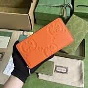 Gucci Leather Jumbo GG Card Case Orange Size 19 x 10.5 x 2.5 cm - 1