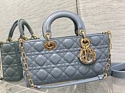 Dior Medium Lady D-Joy Bag Blue 26 x 6 x 14 cm - 4