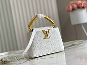 Louis Vuitton LV Capucines Ostrich Pattern Handbag White Size 21 x 14 x 8 cm - 1