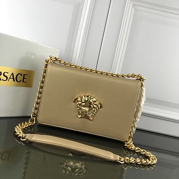 Versace Laminated Palazzo Evening Bag Gold Size 25 x 18 x 6.5 cm