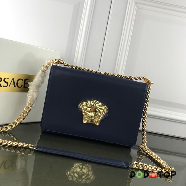 Versace Laminated Palazzo Evening Bag Blue Size 25 x 18 x 6.5 cm - 1