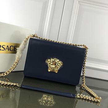 Versace Laminated Palazzo Evening Bag Blue Size 25 x 18 x 6.5 cm