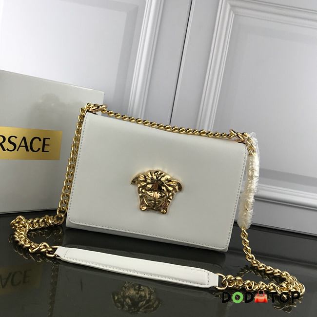 Versace Laminated Palazzo Evening Bag White Size 25 x 18 x 6.5 cm - 1