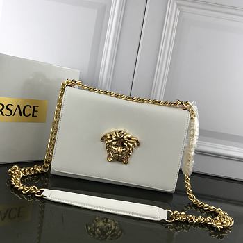 Versace Laminated Palazzo Evening Bag White Size 25 x 18 x 6.5 cm