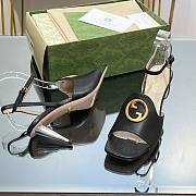 Gucci Blondie Leather Sandals Black - 6