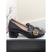 Gucci Marmont Leather Heels Black - 6