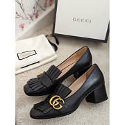 Gucci Marmont Leather Heels Black - 5