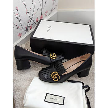 Gucci Marmont Leather Heels Black