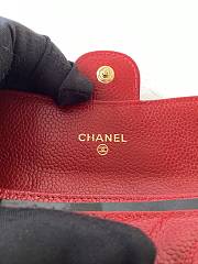 Chanel Caviar Red Wallet Size 11 x 9 cm - 6