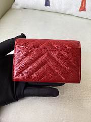 Chanel Caviar Red Wallet Size 11 x 9 cm - 3