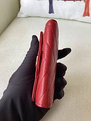 Chanel Caviar Red Wallet Size 11 x 9 cm - 2
