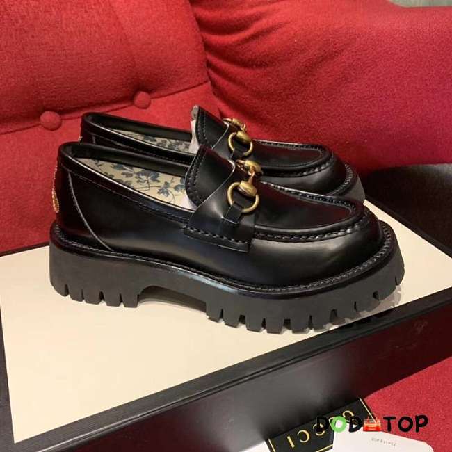Gucci GG Leather Lug Sole Horsebit Loafer - 1