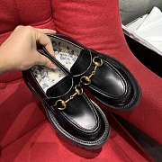 Gucci GG Leather Lug Sole Horsebit Loafer - 5