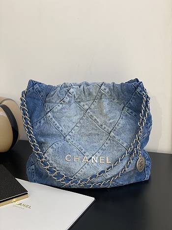 Chanel Small Denim Trash Bag Size 35 x 37 x 7 cm