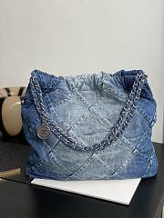 Chanel Small Denim Trash Bag Size 35 x 37 x 7 cm - 4