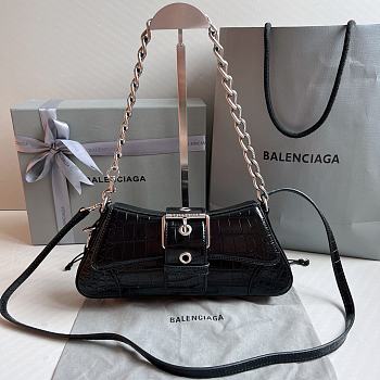 Balenciaga Lindsay Small Shoulder Bag Black Size 29 x 13 x 4.8 cm