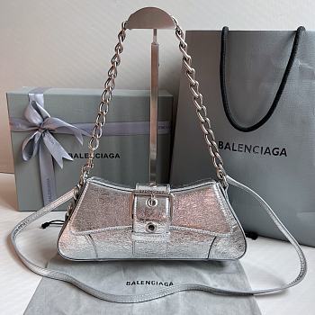 Balenciaga Lindsay Small Shoulder Bag Silver Size 29 x 13 x 4.8 cm