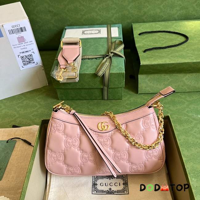 Gucci GG Matelassé Handbag Pink Size 25 x 15 x 8 cm - 1