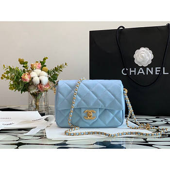 Chanel Caviar Calfskin Pearl Crush Gold Ball Mini Flap Bag Size 13 x 19 x 6 cm