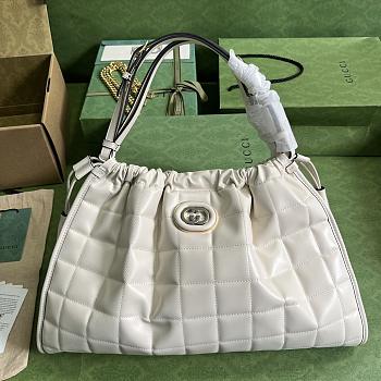 Gucci Deco Medium Tote Bag White Size 43 x 28 x 8 cm