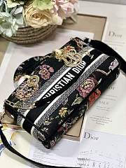 Dior Lady D-Joy Bag Medium Black Flowers Embroidered Size 26 x 13.5 x 5 cm - 6